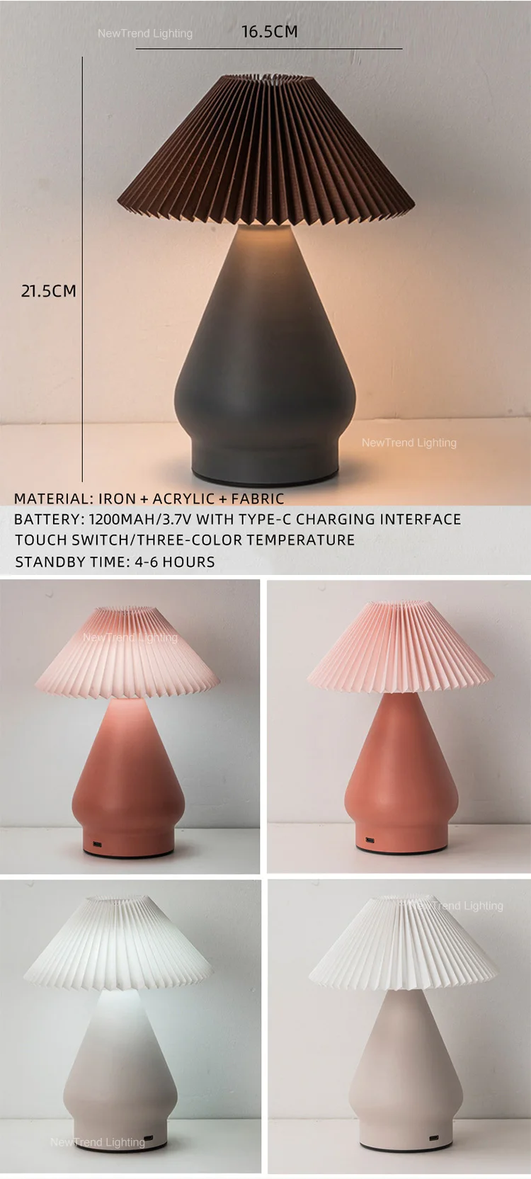 dxzp04 new product indoor decoration night light home bar party modern led rechargeable table lamp-2