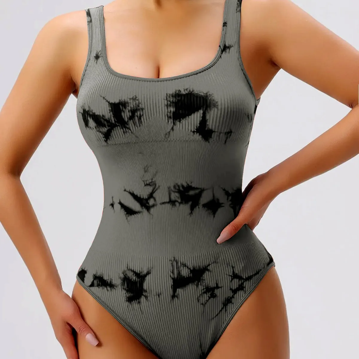 Tie-Dye Seamless Yoga Jumpsuits Quick-Drying Tight-Fitting Training Bodysuits Sports Bod preview