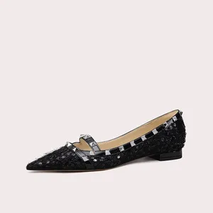 Lily Wei New Arrival Fashion High Quality Closed Toe Ladies Shoes Beautiful Commuter with Pointed Shallow Mouth Flat Shoes