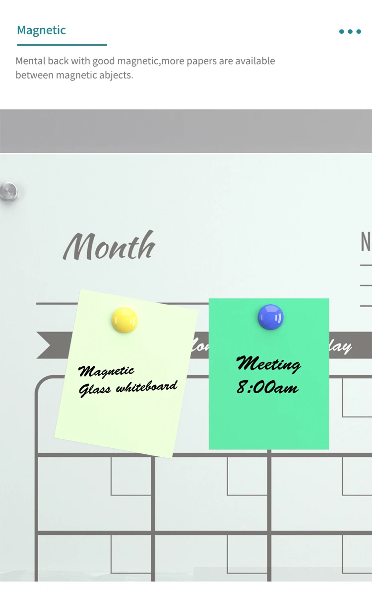 Горячая продажа Магнитная стеклянная доска белая для сухого стирания с алюминиевой рамкой стальная письменная поверхность