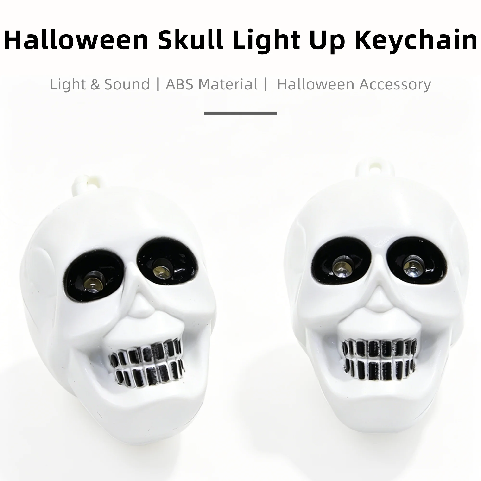 UNDERCOVER スカル型LEDライト　ホワイト　ブラック　セット Newest Skull Shaped LED Flashlight Keychain with Sound - Perfect