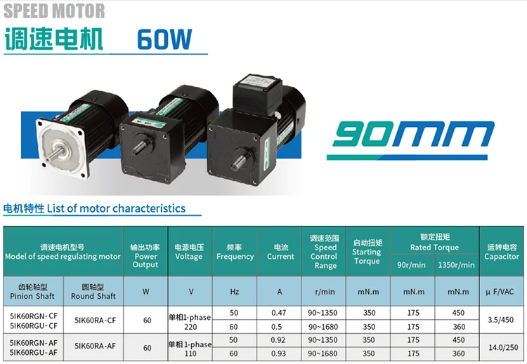 Variable Speed Motor, 60W, 110/220V, 12/15mm - detail 4