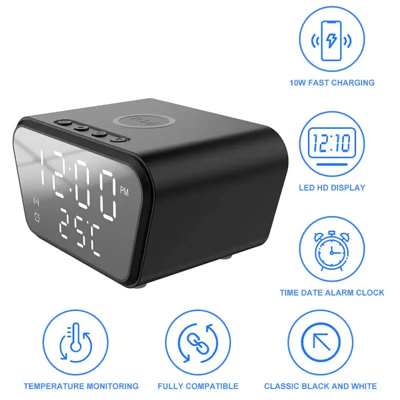 3 in 1 Fast Charger Multi Docking Station 3 in 1 for Phone Alarm Clock Wireless Charger 15W  Wireless Charging Station