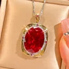 Pendentif corindon rouge avec chaîne