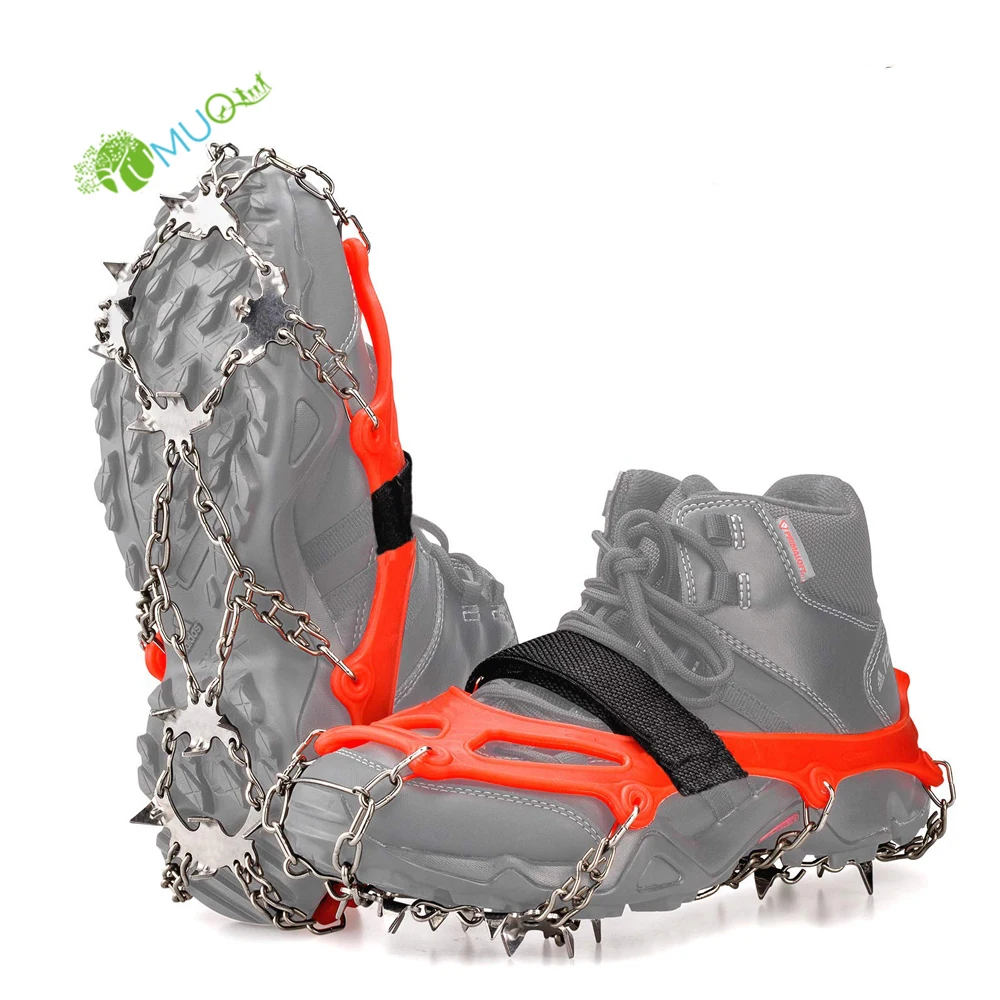 12 Teeth Ice Snow Boots Spike Grip Shoes Chain Crampons Anti-slip Gripper Cleats 