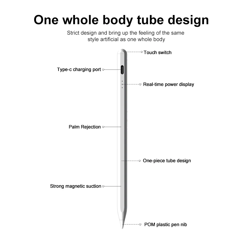 Емкостный карандаш для планшета, активный сенсорный экран, стилус, Палм, отказ от электричества, дисплей, тонкий наконечник для Apple iPad