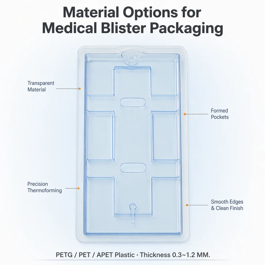 Custom Blister Pack PETG Medical Grade Plastic Packaging Medical Device Tray Plastic Tray With Lid