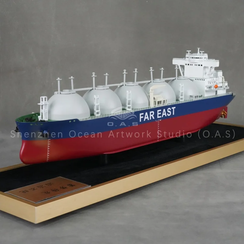 Premium LNG Carrier Ship Models crafted with precision and attention to detail. Ideal for boat builders, classification societies, and maritime professionals. Our high-quality watercraft replicas accurately represent various ship types, making them perfect for exhibitions, corporate gifts, and technical presentations. Meticulously engineered to showcase design features and operational characteristics, each model is a true-to-scale work of art. Enhance your maritime projects with our professional ship model solutions. Custom options available.Amber@vesselmodel.com Tel: +86 18038048785
