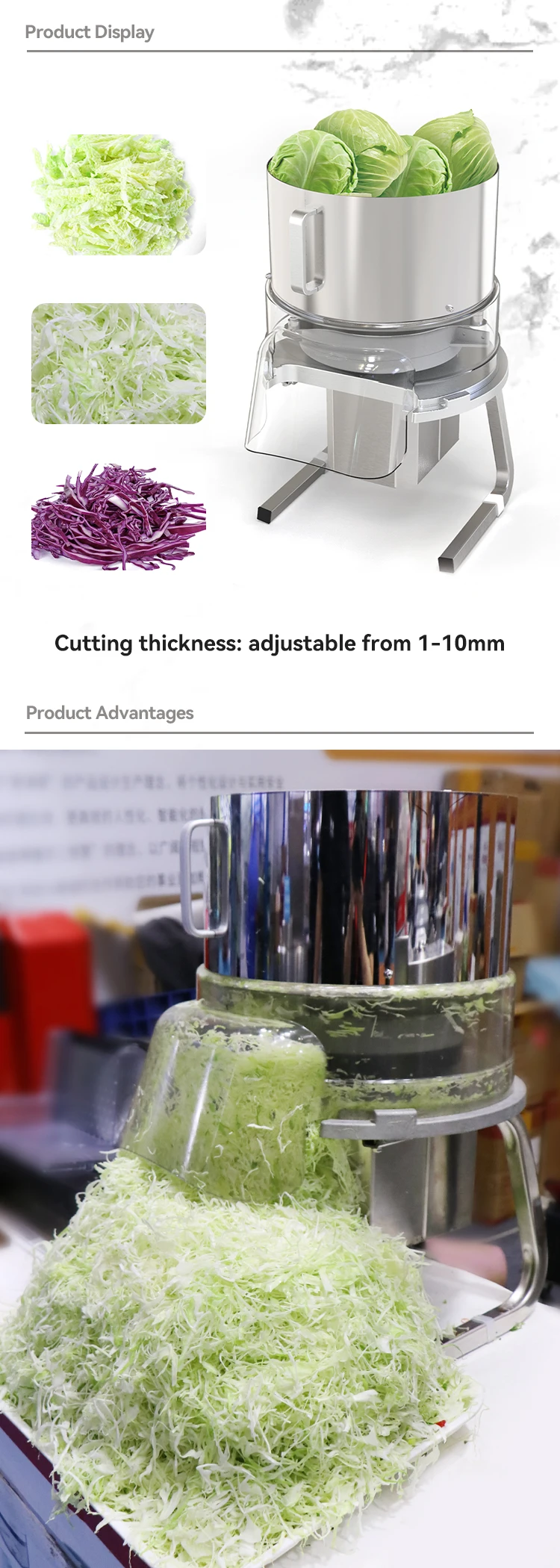 Commercial Electric Multifunctional Cabbage Shredder Vegetable Chopper ...
