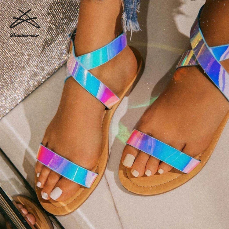 Mujer Zapatos de Zapatos planos Sandalias de Le Silla de color Metálico sandalias y chanclas de Sandalias planas 