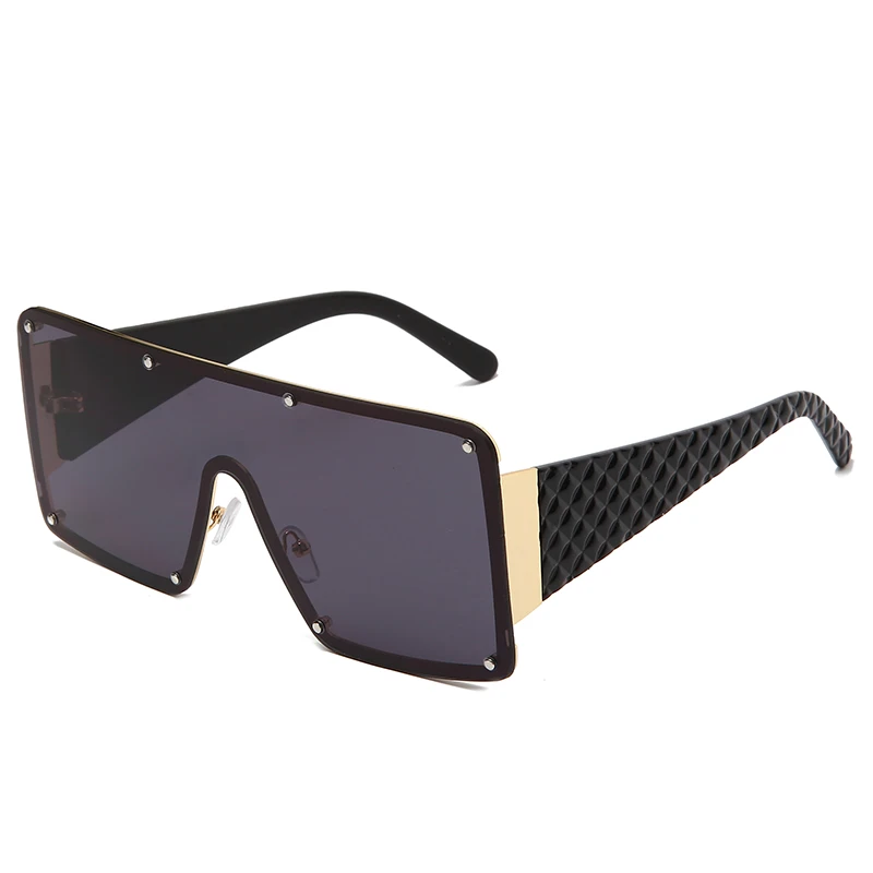 NWOGLSS 58287 Colorful Metal Square Oversized Fashion Conjoined Sunglasses aperçu 15