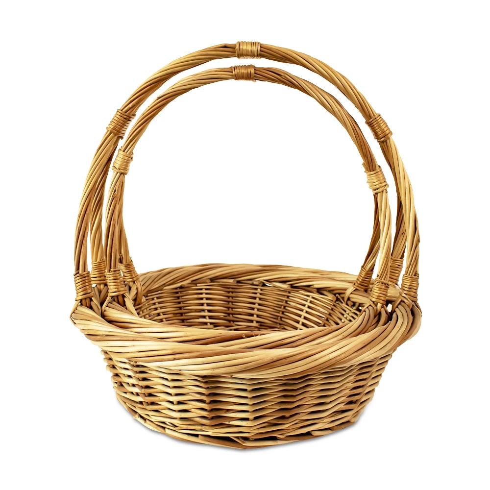 White Wicker Tall Hamper Basket Set for Gift Storage - Eco