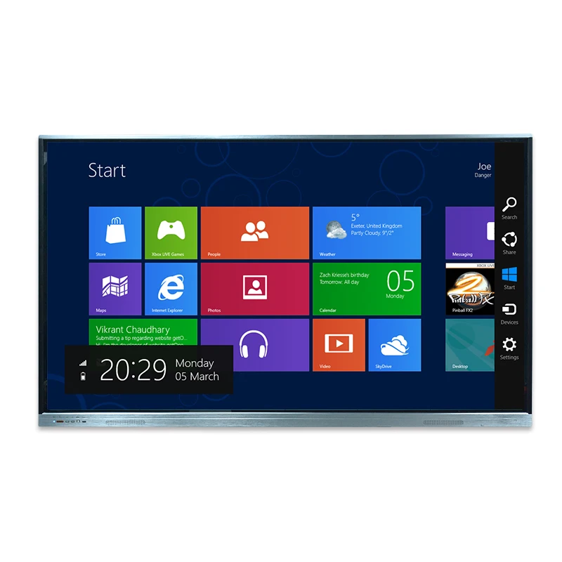 Портативная интерактивная доска с сенсорным ЖК-экраном 75 дюймов для обучения