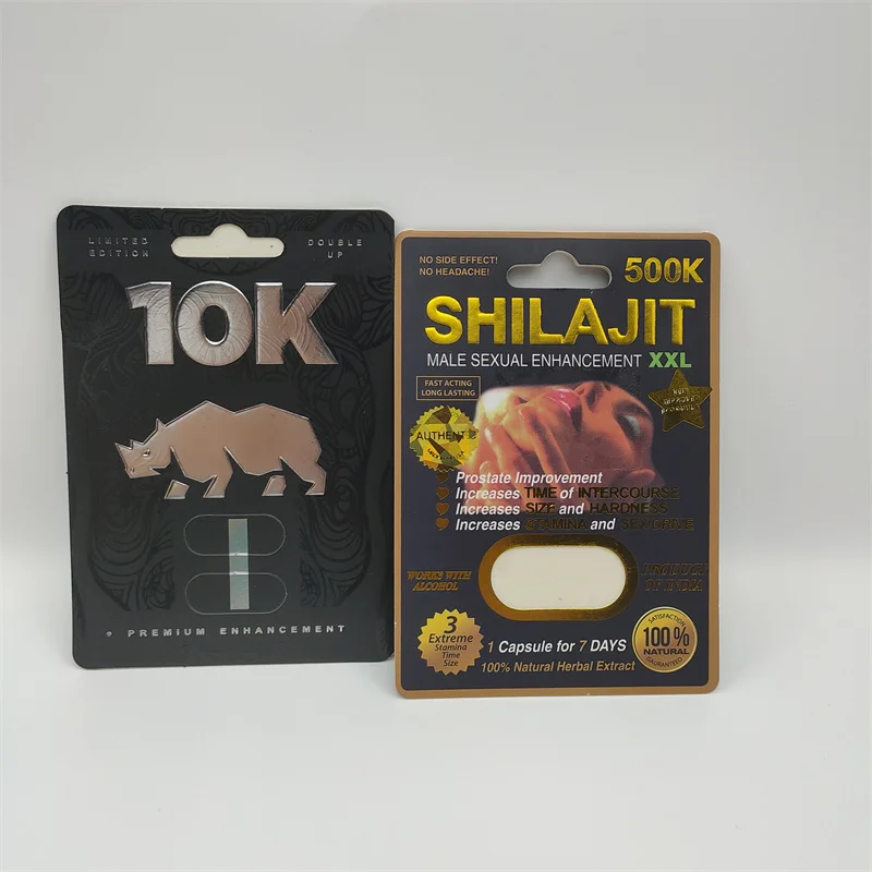 Customized Printing Male Enhancement Pills Package Stiff Rox Container Bullet for Enhancement Capsule Packaging Cards