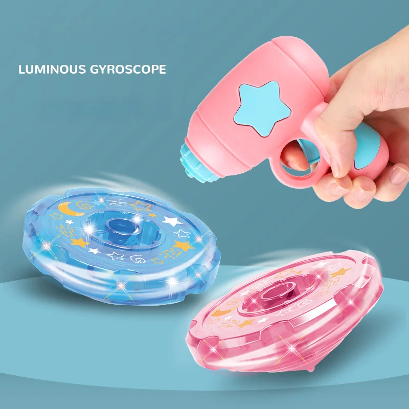 Красочное освещение One-Touch открытый бамбуковая Стрекоза катапульта пистолет подарок для ребенка летающее блюдце Топ гироскоп