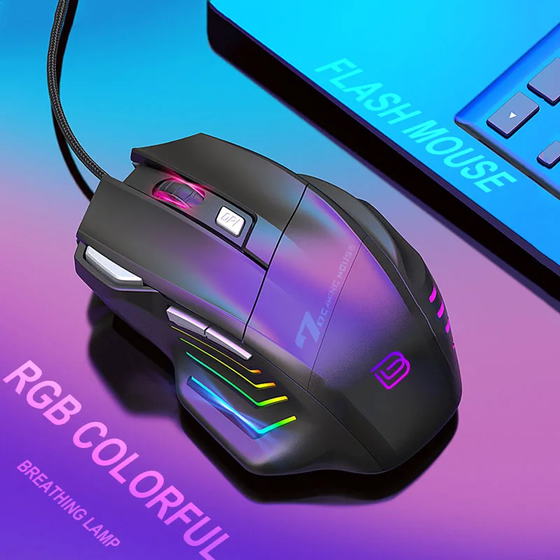 BAJEAL G5 Factory Direct Sales Colorful Backlight Mouse Usb 7D Mouse  Gaming for Computer PC