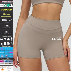 Custom Quick-Drying High Waist Tight Seamless Butt Lift Sports Yoga Shorts for Biker Gym Fitness Breathable Solid Push for Women
