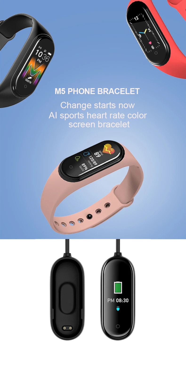 Newスマートスポーツブレスレットskmei M5s Androidスマートウォッチのタッチスクリーン防水ip68ハート腕時計 Buy スマートウォッチ アンドロイド腕時計 ハートビート時計 Product On Alibaba Com