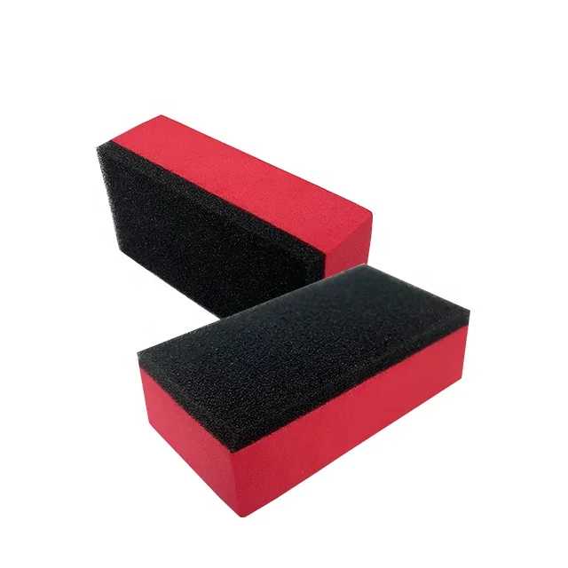Красные квадратные поролоновые прокладки 80*40*25 мм губка-аппликатор для ухода за автомобилем полировки очистки восковой