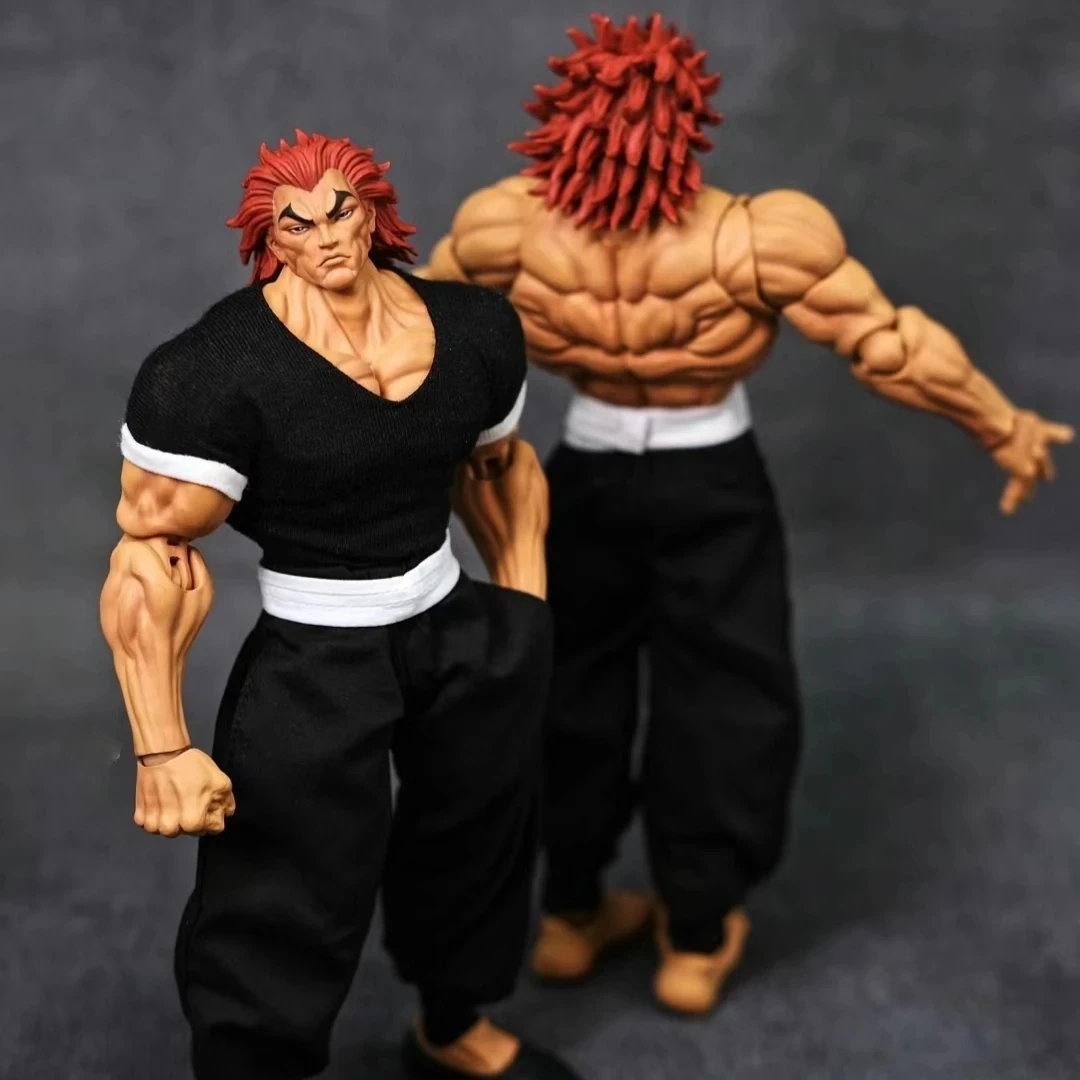 IQITOYS Figura De Hanma Baki / Yujiro De 17 Cm – PVC Con Accesorios Intercambiables Y Articulaciones, Ideal Para Coleccionistas Y Decoración De Escritorio