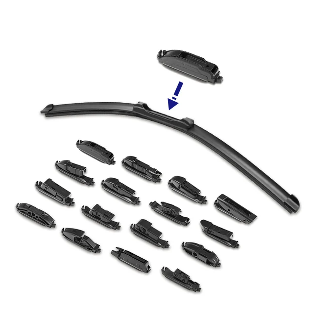 Multi-functional windshield  wiper blade with 16 adapters car wiper soft wiper blade natural rubber refill