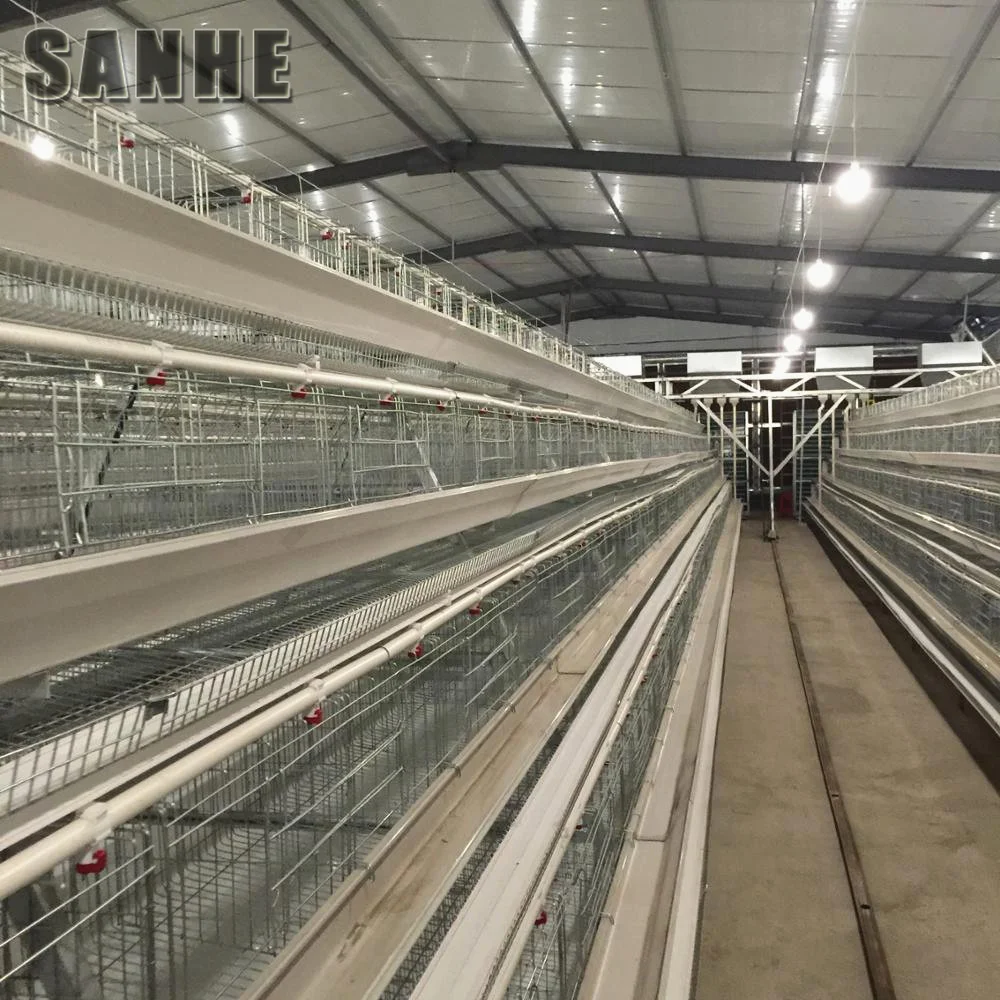 30000 Birds Sanhe Steel Structure Farmhouse Chicken House with Cooling System for Large Scale Poultry Farm Building