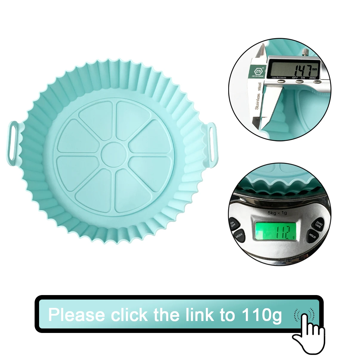 8 Inch 16 Cm Reusable Air Fryer Food Safe Silicone Pot Basket Liner Air ...