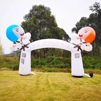 Cheap Inflatable Christmas Decorations Blop Up Kicking Boy Balloon Inflatable Taekwondo Arch For Advertising