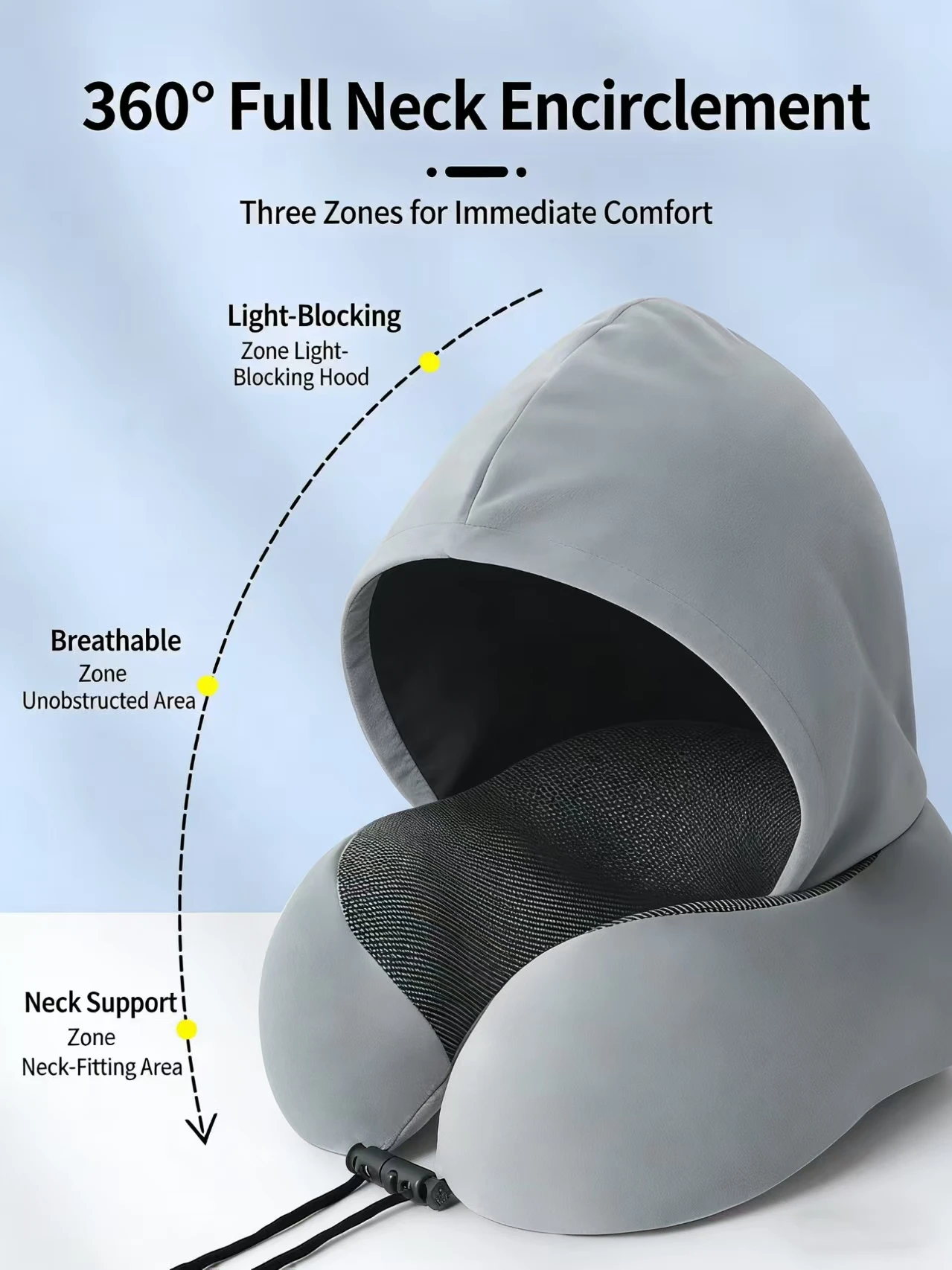 Hooded Cotton Neck Support Pillow Adjustable U-Shaped Travel Pillow for Office Home Welcome Gifts-Customizable UV Printed preview 5