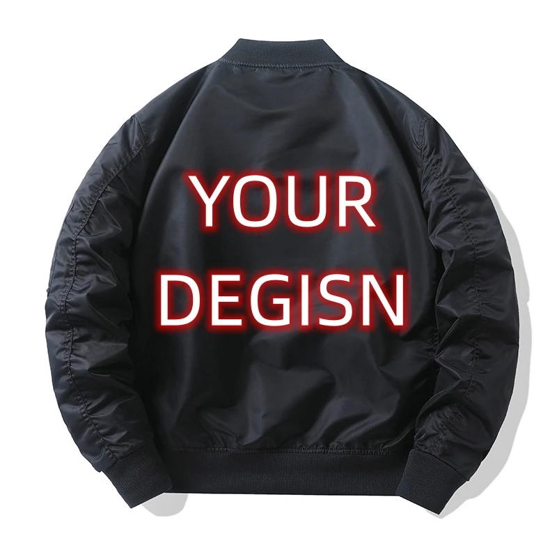 Custom Men's Nylon Ma1 Flight Bomber Jacket With Zippers Oem