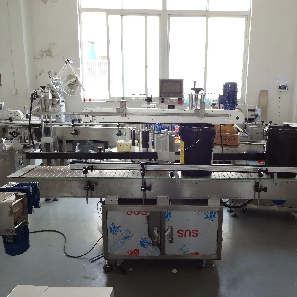 YIMU YM610 Laundry Detergent Shampoo Lube Oil Pet Plastic Bucket Flat Square Bottle Automatic Single Side Labelling Machine