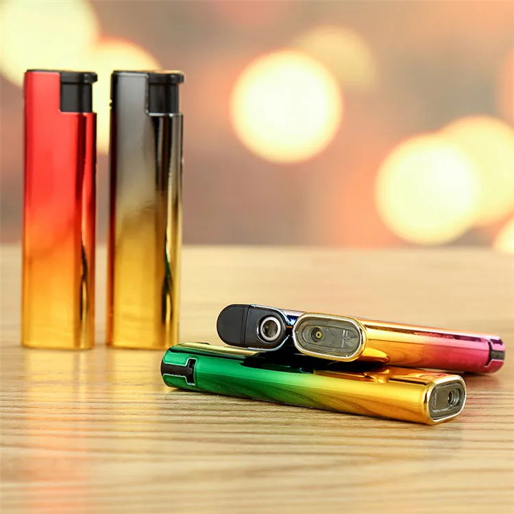 New Style Atomic Matel Materials Disposable Electronic Gas Lighter and  Cheap Cigarette Lighter