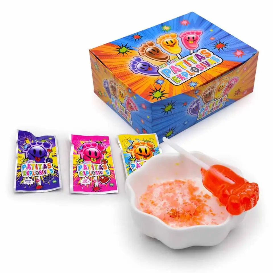 Magic Pop Popping Sour Fruit Flavour Foot Shape Lollipop Candy With