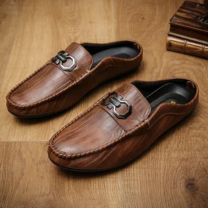 Summer New Style Loafers Men Artificial Pu Upper Trendy Soft Sole Breathable Cotton Fashion British Style Driving Flat Lazy