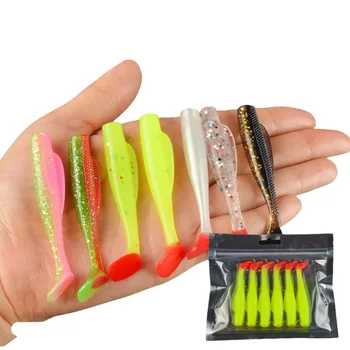 Cheery Paddle 6cm 2.3g 6pcs Soft Lure Paddle Bait T-Tail Soft TPR Shad Bait Fishing Lure – Soft Lure – view 3