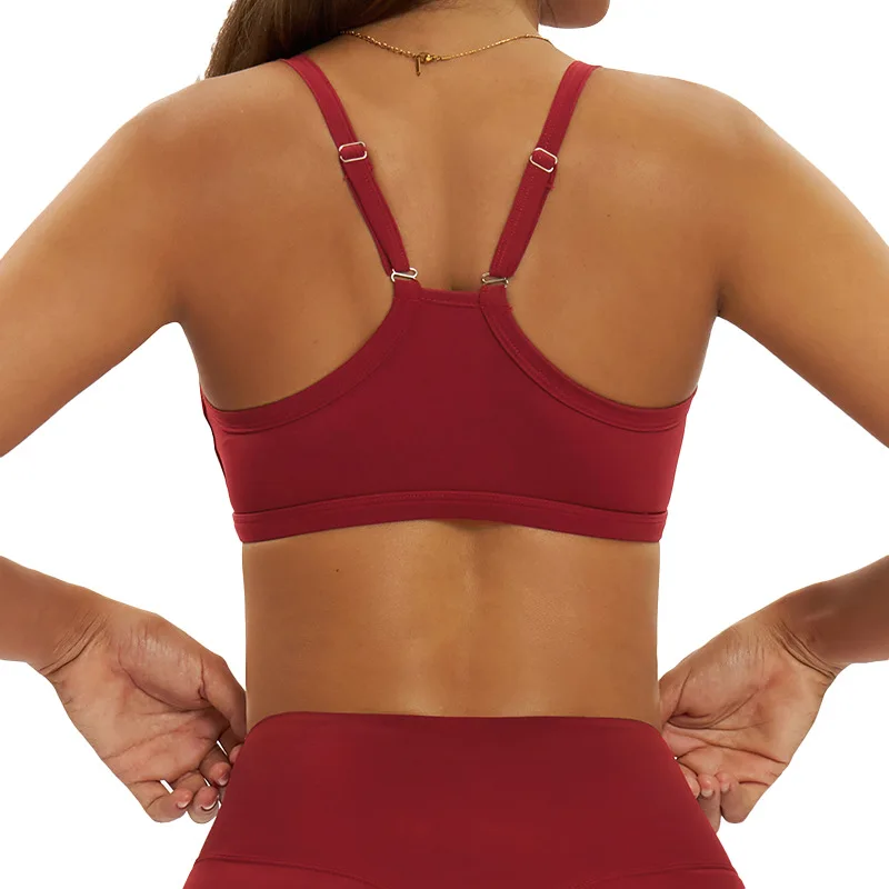 Cross Hollow Beauty Back High Support Yoga Bra Contrasting Color Naked Feeling Quick-dry preview