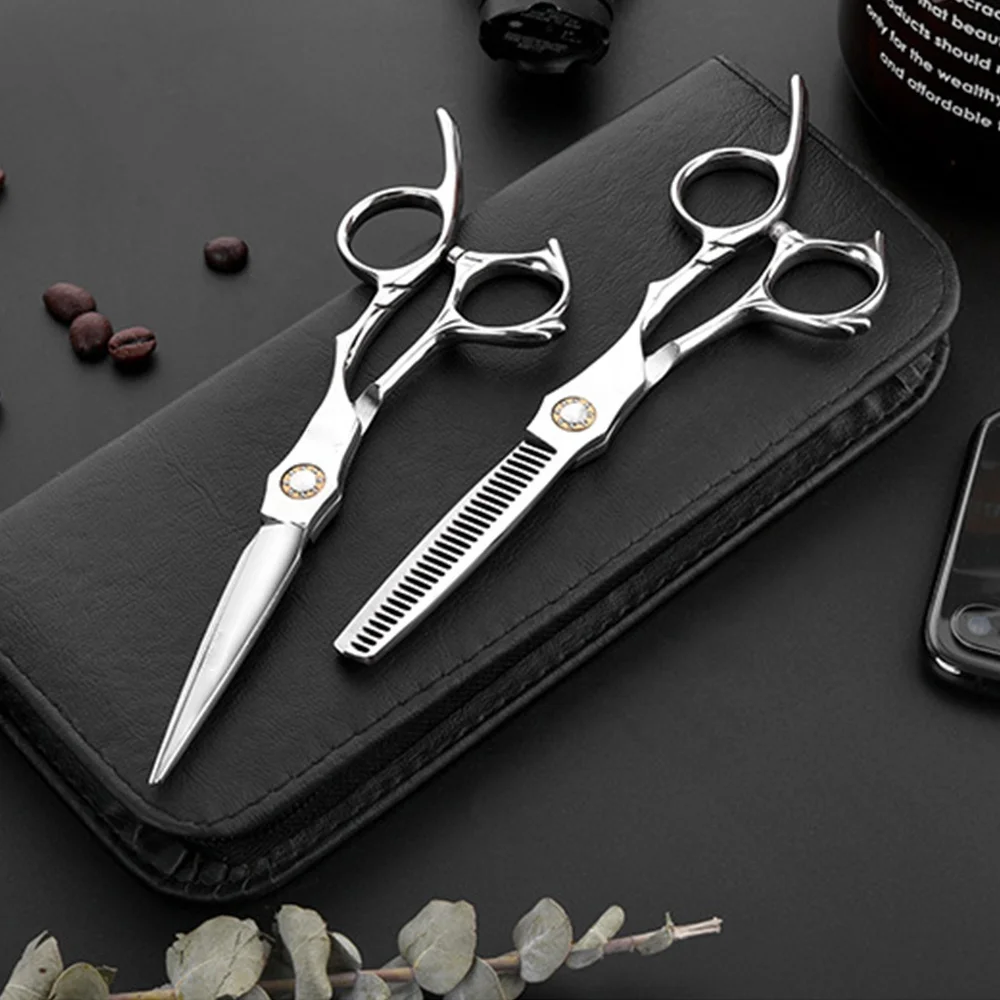 Профессиональные высококачественные ножницы JINYINGDE из нержавеющей стали для филировки, 6 дюймов, парикмахерские ножницы для стрижки волос