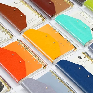 New Arrival PU Leather Planner Loose Leaf Agenda Customized Design A5 A6 A7 Eco-friendly PVC Notebook Journal
