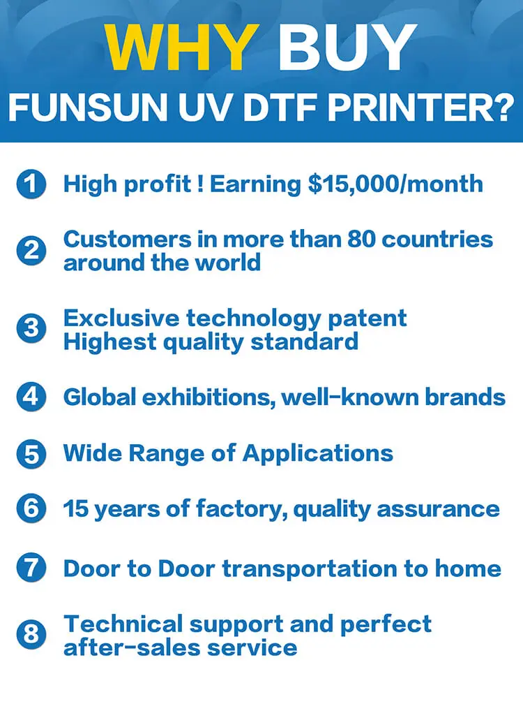 Factory Direct Sale Funsun A1 A2 A3 UV DTF Printer UV Direct to AB Film Sticker Printer Machine for Phone Case Wood Glass Bottle