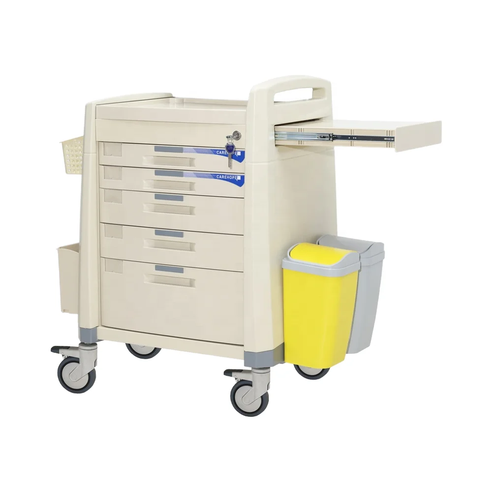 Secured Modern ABS Hospital Medication Transport Cart Individual Locks Dual-Use Work Surfaces Pharmaceutical Living Room 2