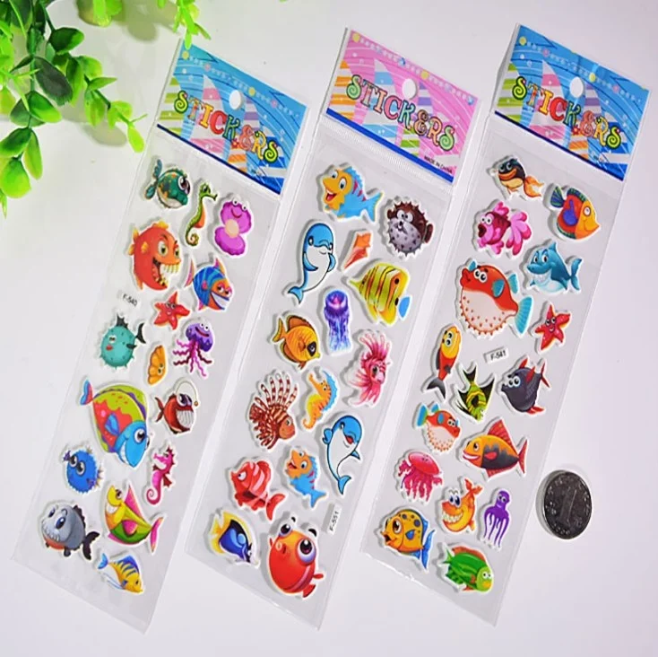 
 Динозавры, бабочки, цветы и автомобиль, различные тематические пышные наклейки, DIY ПВХ Мультяшные дешевые 3D наклейки для детей  