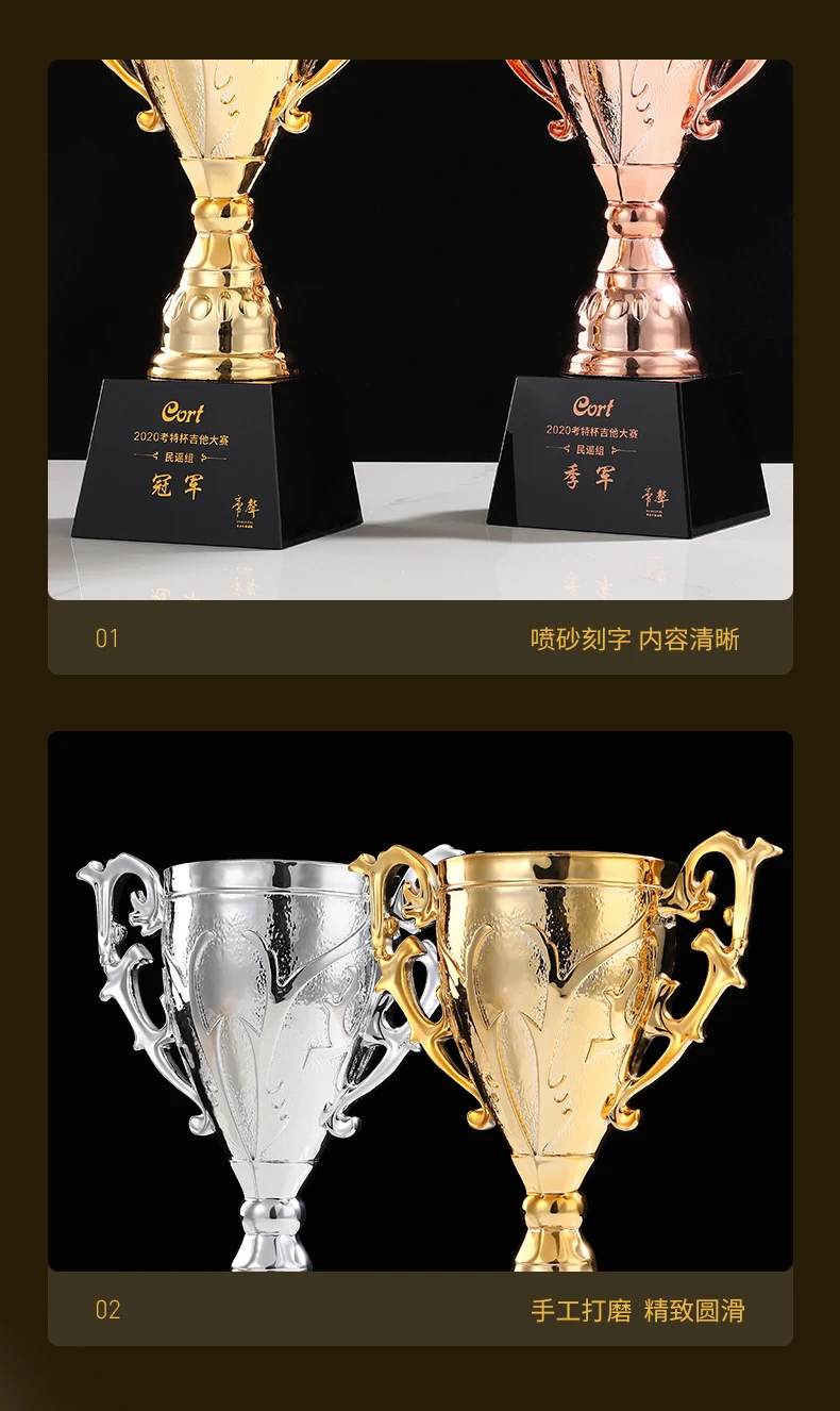 New Arrive Big Crystal Gold Sliver Bronze Sport Trophy Resin Cups From China factory