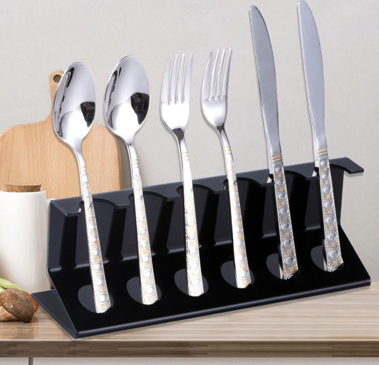 Xinkeda Custom Clear Plastic Cast Acrylic Knife Holder Spoon Display