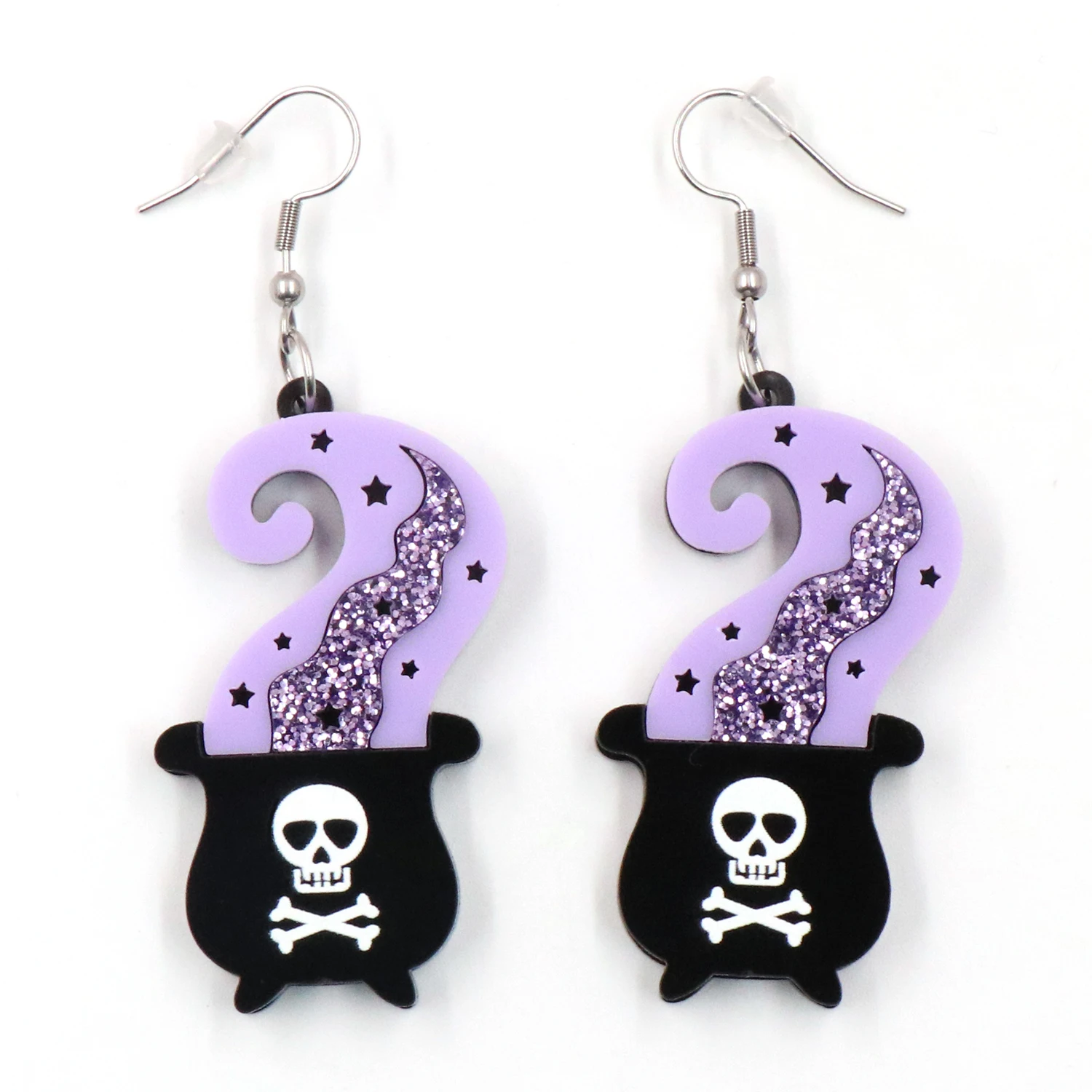 MD105ER2124 1pair New product CN Drop Witch Cauldro skull TRENDY halloween Acrylic earrings Jewelry for women