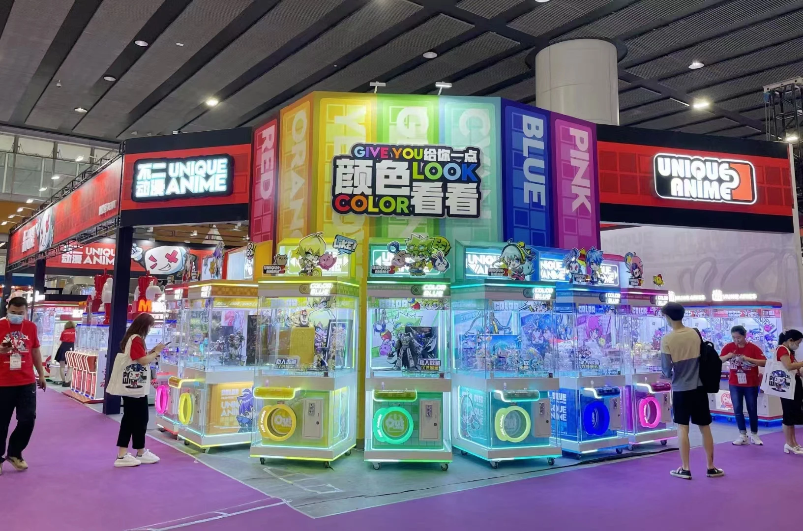 7 Color Claw Machine Metal Toy Plush Crane Game Machine Coin