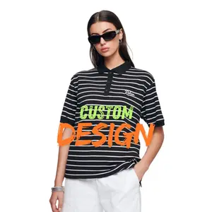 Women's Color Block Polo Shirt | Custom Logo V-Neck Casual Top for Golf Outings & Weekend Brunch