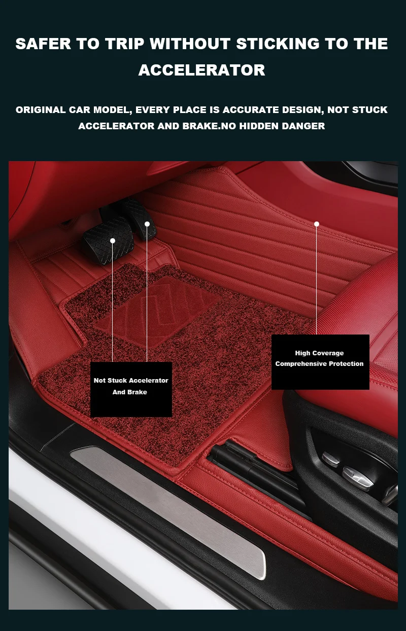 Custom Car Floor Mats for BMW Series Car Protection Full Coverage Pads Anti-Slip Leather Floor Lining All Weather Car Floor Mats
