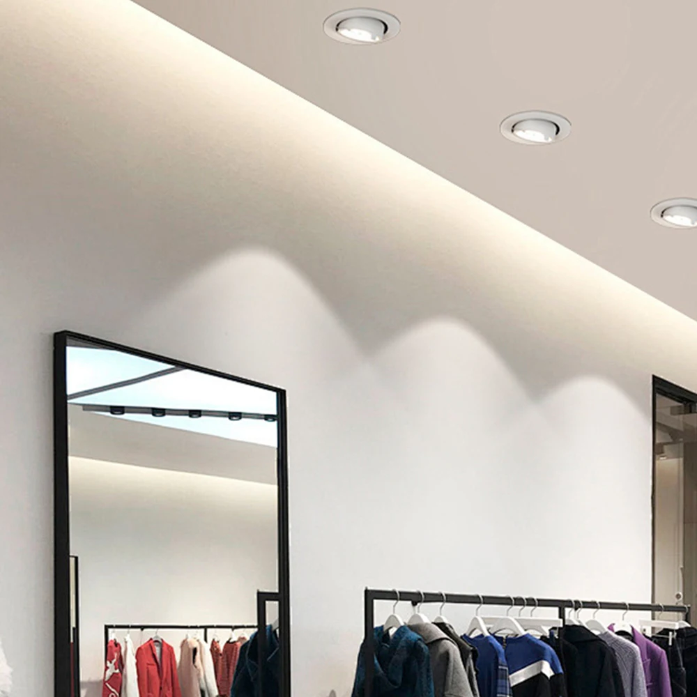 Modern 20W Led Gimbal Downlight Embedded Elephant Trunk Ceiling Lamp for Gallery Mall Store Exhibition Lighting Fixture
