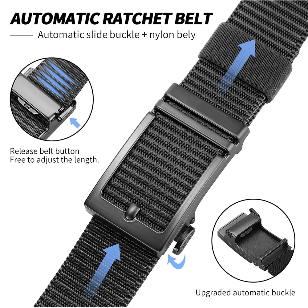 Durable Waterproof Ratchet Belts Men Tactical Belts Adjustable Training Durable Nylon Web Golf Belt
