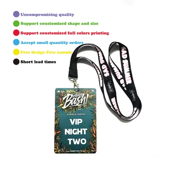 Free Samples Custom Design PVC Plastic VIP Access Cards Backstage Meeting Passes Artist Passes Badge for an Event